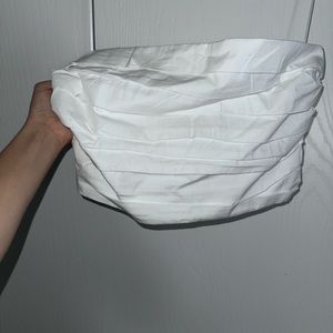 Abercrombie & Fitch strapless crop top. White. small.